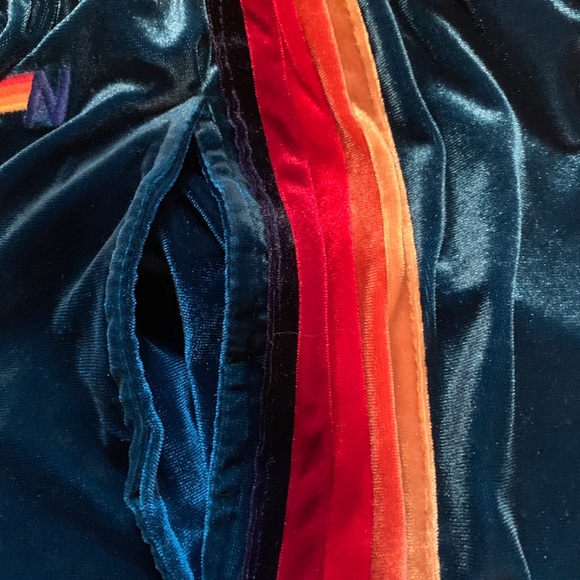 *SOLD* Aviator Nation Velvet Sweatpants Teal L - Picture 4 of 8